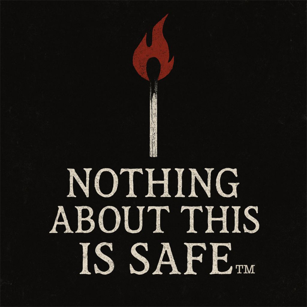 Nothing about this is safe PODCAST logo | Writers In The Storm