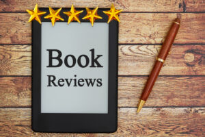book reviews - 5 stars over an ereader