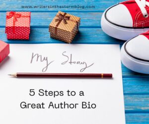 5 Steps to a great author bio - post represented by "my story" on a white page