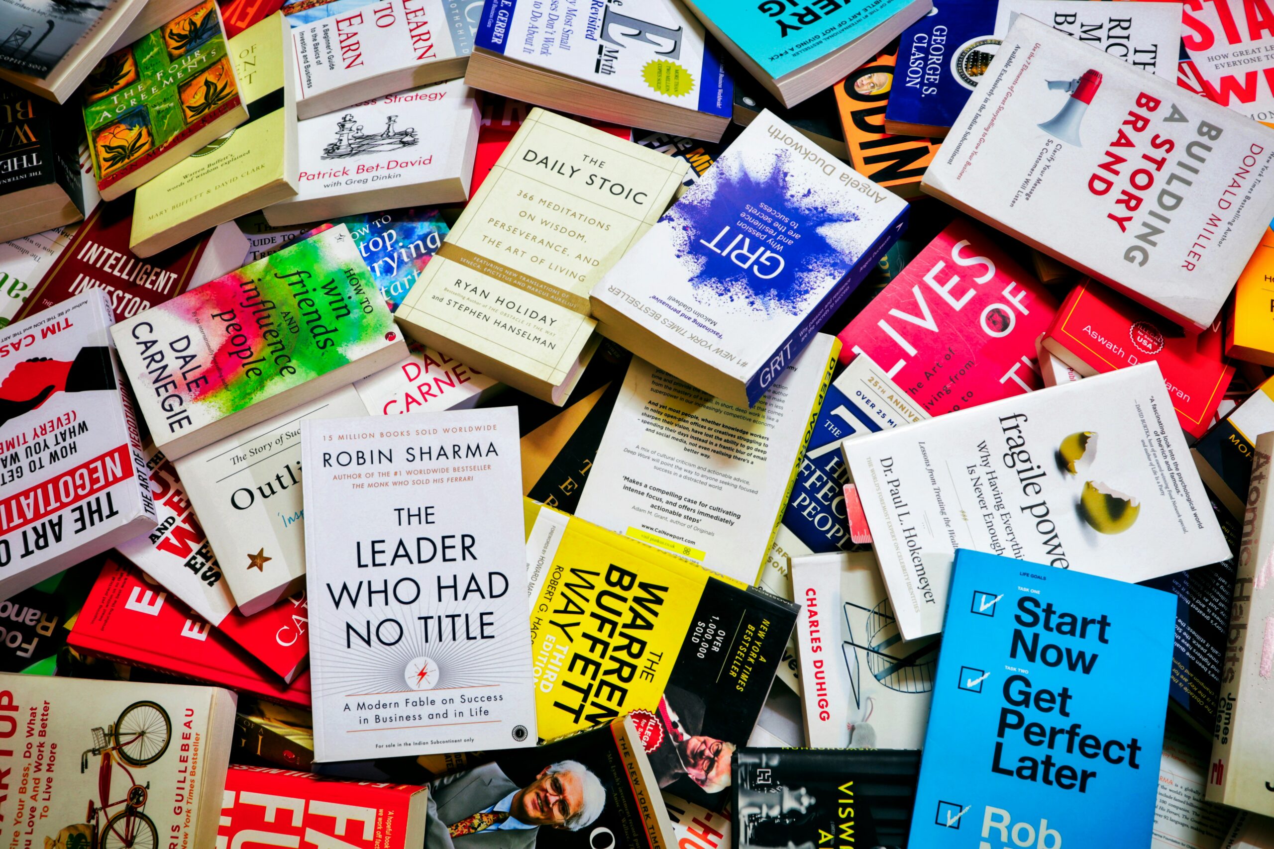 Books in a messy pile