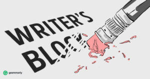The words writers block being erased