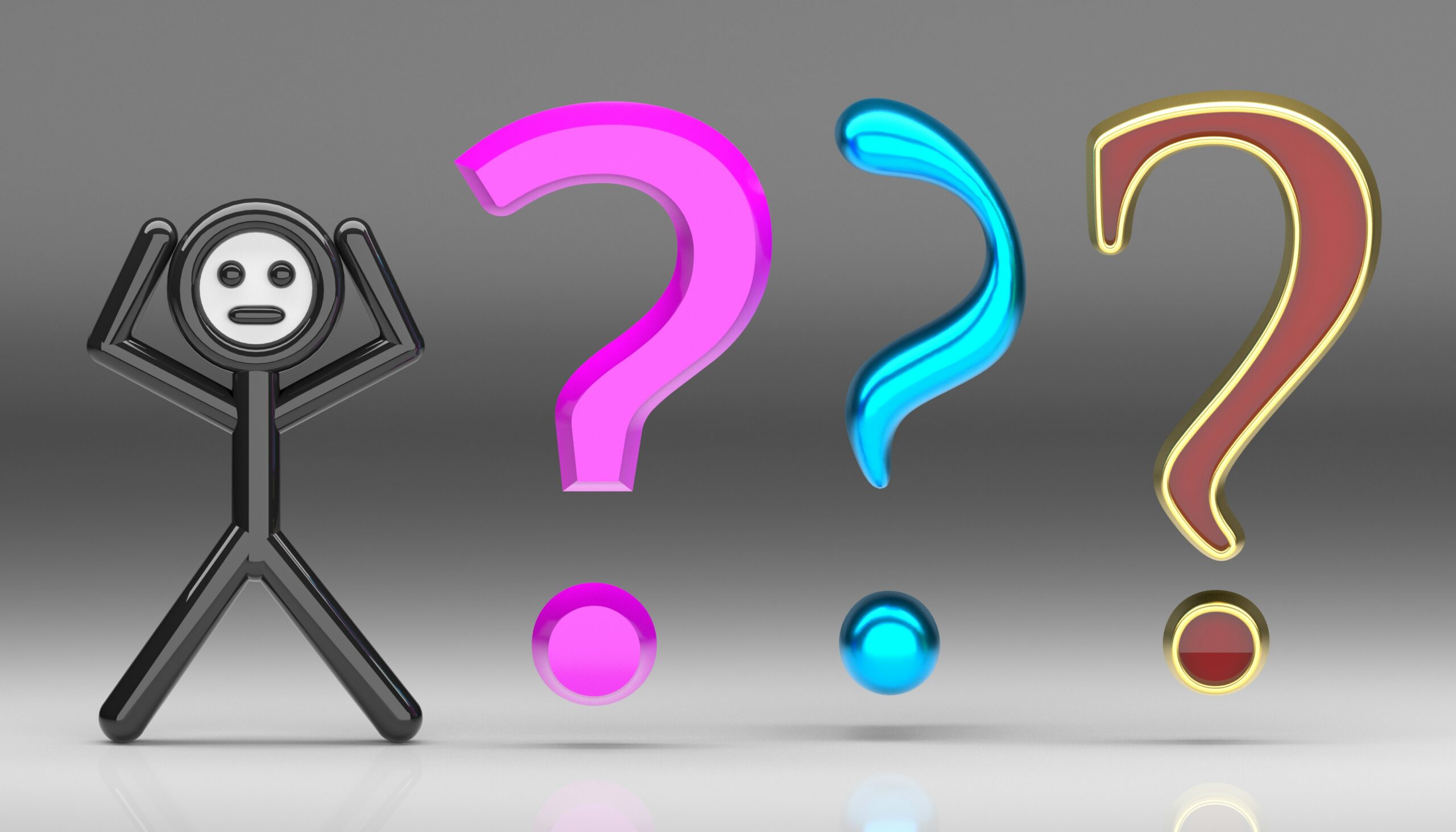 Colorful question marks surround an overwhelmed figure, representing the uncertainty and self-doubt writers can experience during the query process.