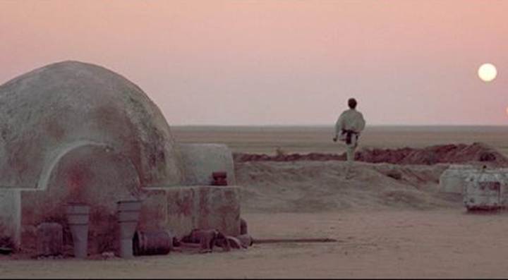Luke Skywalker on the desert planet of Tatooine