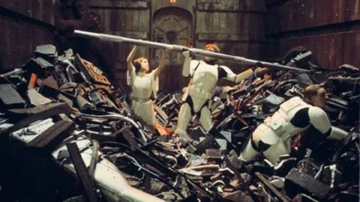 Trapped in the garbage compactor